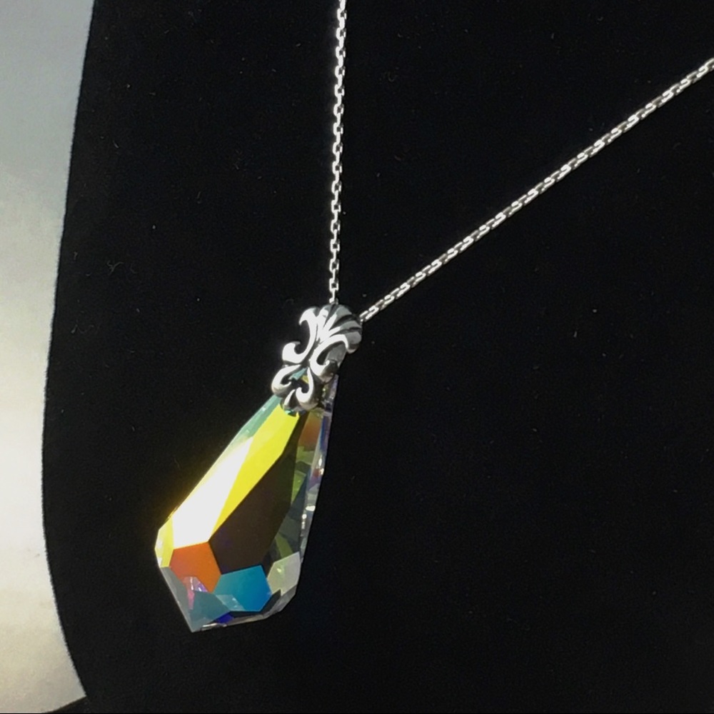 Sterling Silver Necklace With Swarovski Pendant